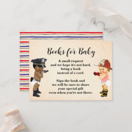 Ta med en bok lilla rekryt baby shower-kort placeringskort