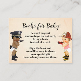 Ta med en bok lilla rekryt baby shower-kort placeringskort
