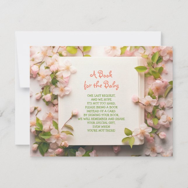 TA MED EN BOK Rosa Rosor Rosa Bebis Babyshower-kor Inbjudningar (Framsida)
