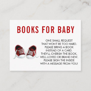 Ta med en Bok till Baby, Red Sneakers Baby Shower Tilläggskort