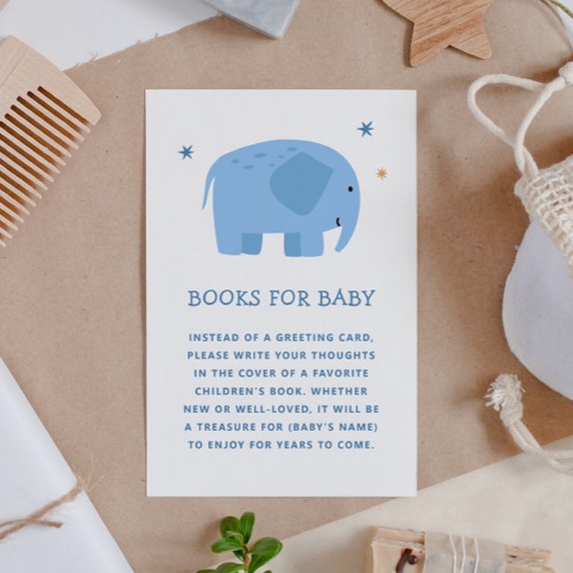 Ta med en bok till pojke. Cute blue elephant Tilläggskort (Skapare uppladdad)