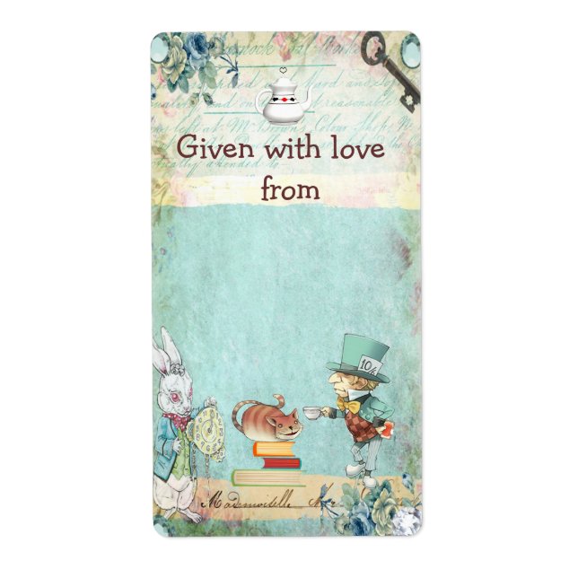 Ta med en bokskylt från Bok Mad Hatter Wonderland Fraktsedel (Framsidan)