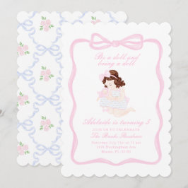 Ta med en Doll Birthday Preppy GrandMillennium Inbjudningar