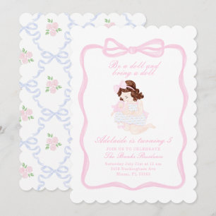 Ta med en Doll Birthday Preppy GrandMillennium Inbjudningar