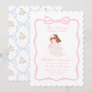 Ta med en Doll Birthday Preppy GrandMillennium Inbjudningar