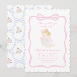 Ta med en Doll Birthday Preppy GrandMillennium Inbjudningar