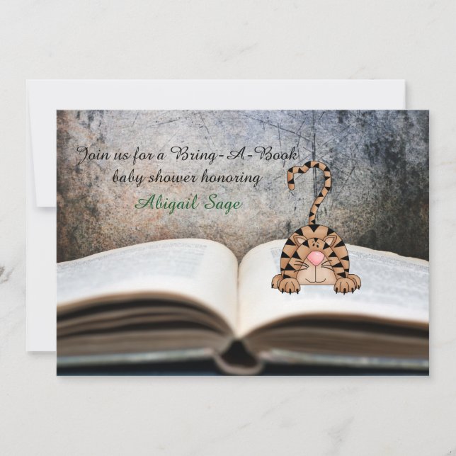 Ta med en Neutralt för babyskor i Bok- Inbjudningar (Framsida)