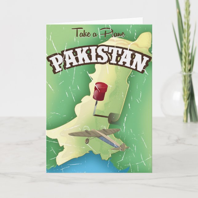 Ta med en reseaffisch för flygplan Pakistan Helgkort (Framsida)