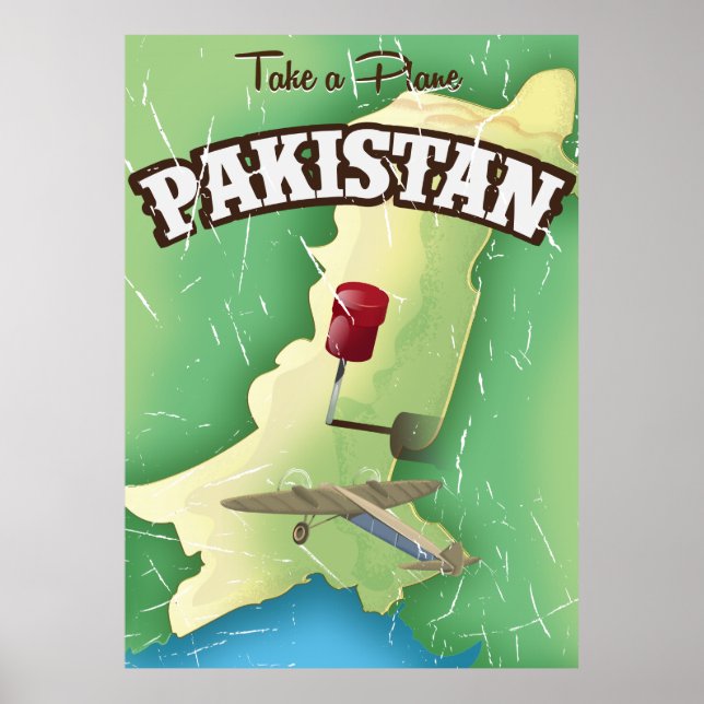 Ta med en reseaffisch för flygplan Pakistan Poster (Framsidan)
