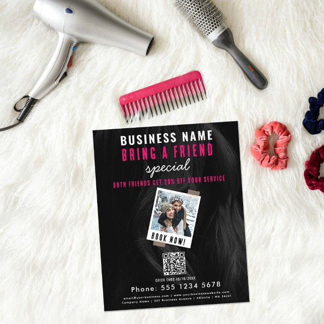 Ta med en vänligt säljalternativ för en vänligt bo flygblad (Bring a Friend Sale Refer A Friend Booking Flyer)