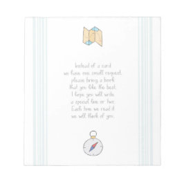 Ta med ett Äventyr babydusch för Inbjudan-kortet b Anteckningsblock