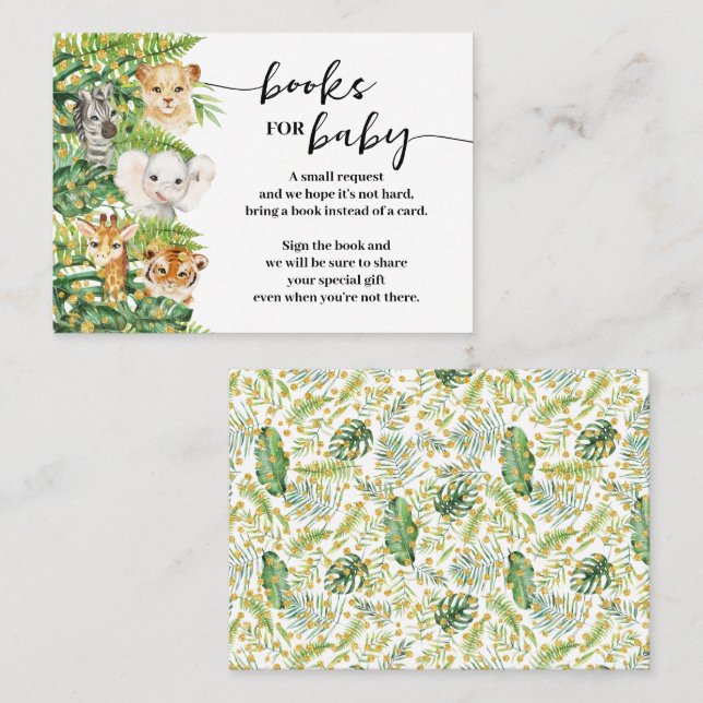 Ta med ett Bok Safari Animals babyvykort Placeringskort (Fram/baksida)