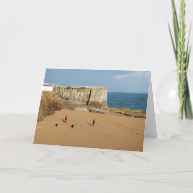 Ta med hundar för en promenad helgkort (Framsida)