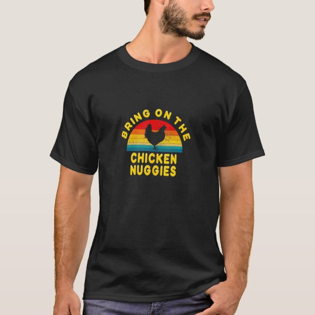 Ta Med Kycklingbitar Vintage Retro Distres T Shirt (Framsida)