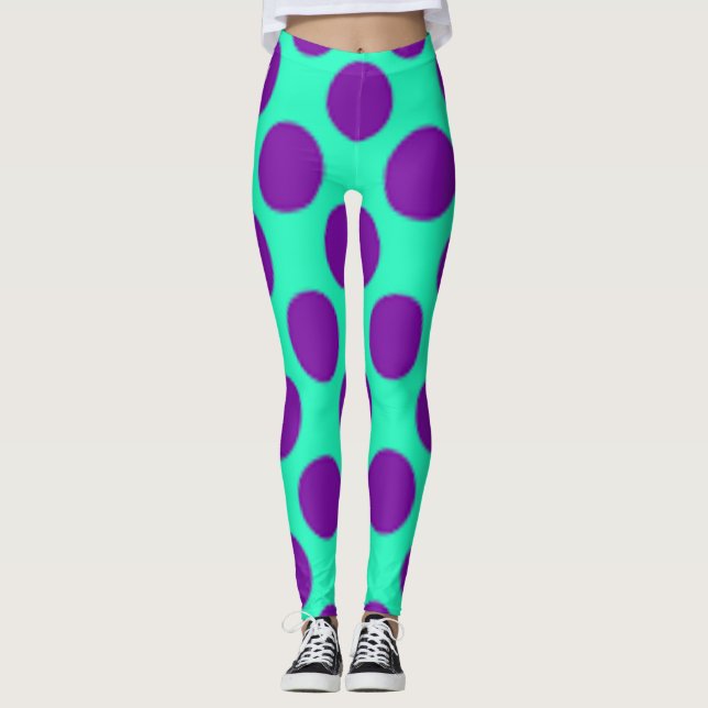 Ta med Lila Polka dots! Leggings (Framsida)
