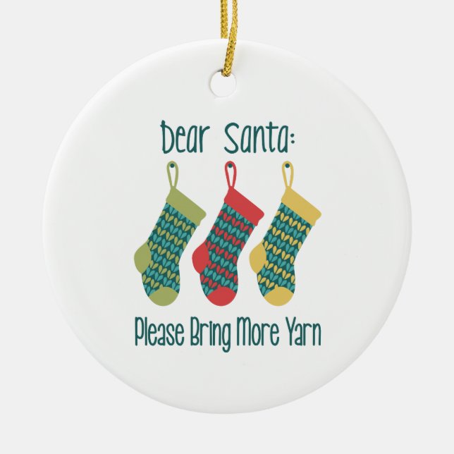 Ta med mer garn julgransprydnad keramik (Framsidan)