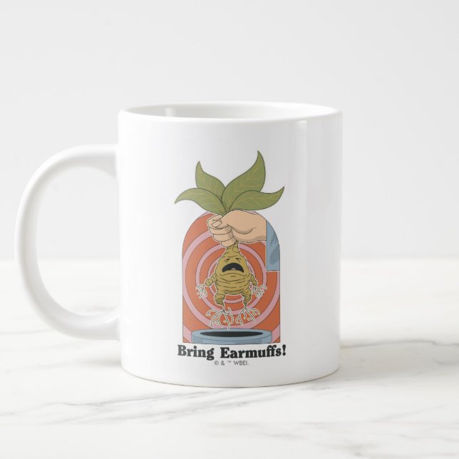 "Ta med öronmuffar!" Skrikande Mandrake Grafik Jumbo Mugg (Vänster)