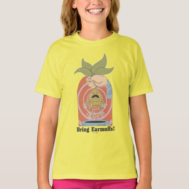"Ta med öronmuffar!" Skrikande Mandrake Grafik T Shirt (Framsida)