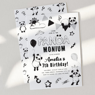 Ta med Panda-Monium Barnkalas Inbjudningar