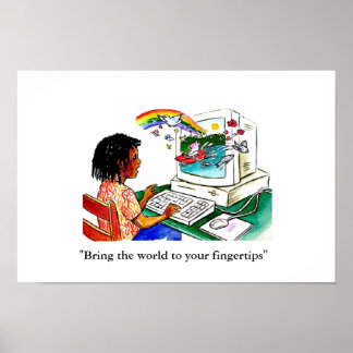 "Ta med världen till dina fingerspetsar" Poster