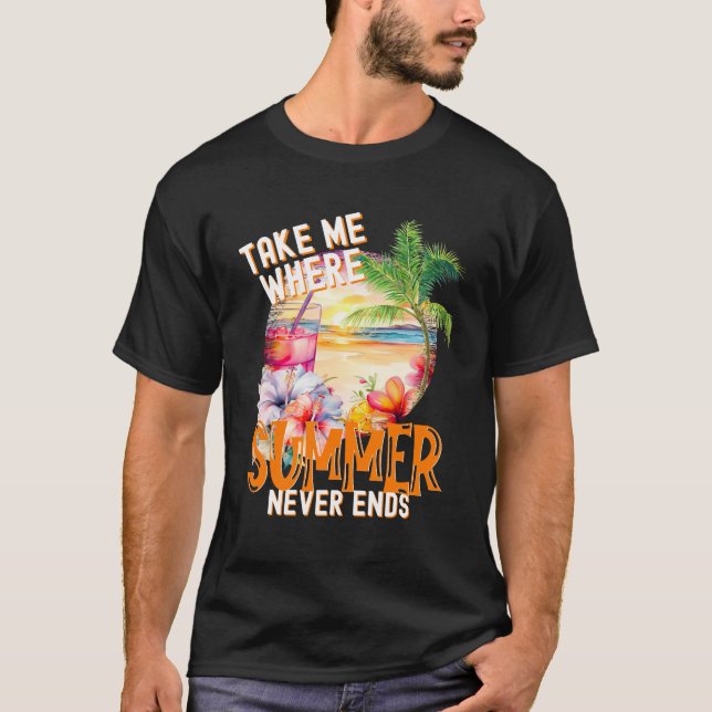 Ta mig dit sommaren aldrig slutar, Beach Älskare T Shirt (Framsida)