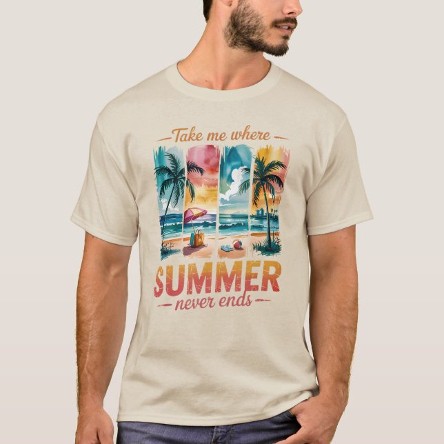 Ta mig dit sommaren aldrig slutar t shirt (Framsida)