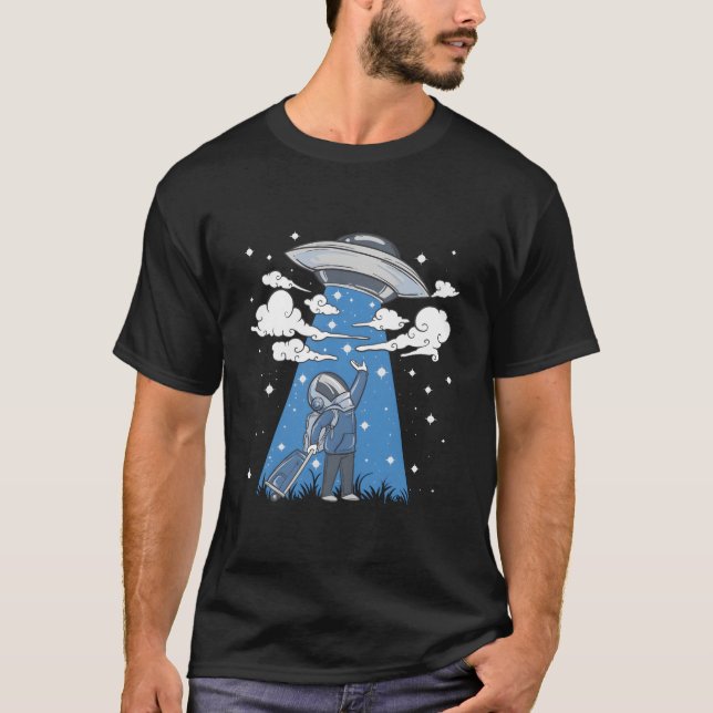Ta Mig Hem Astronaut Ufo Utomjording T Shirt (Framsida)