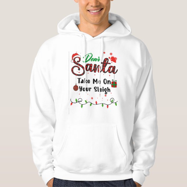 Ta mig på din låt matchande jul, kära San Hoodie (Framsida)
