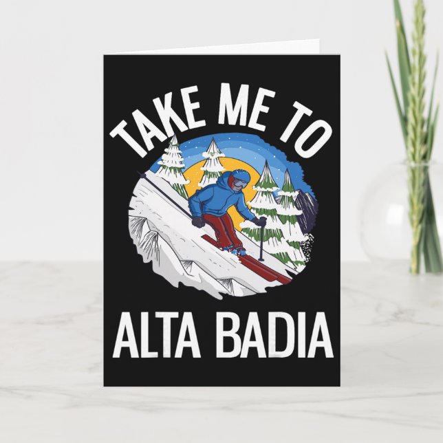 Ta mig till Alta Dia Roliga Dolomiterna Skidåkning Kort (Framsida)
