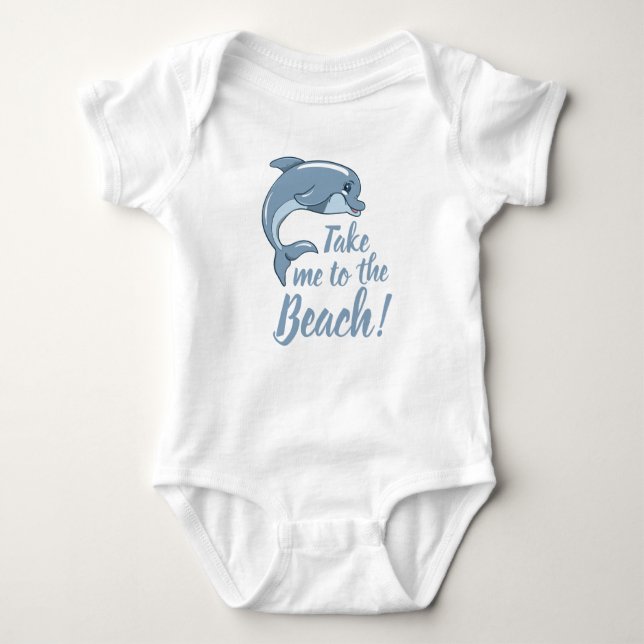Ta mig till Beach med baby Dolphin T Shirt (Framsida)