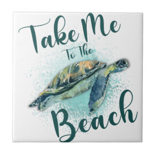 Ta mig till Beach, Sea Turtle Kakelplatta