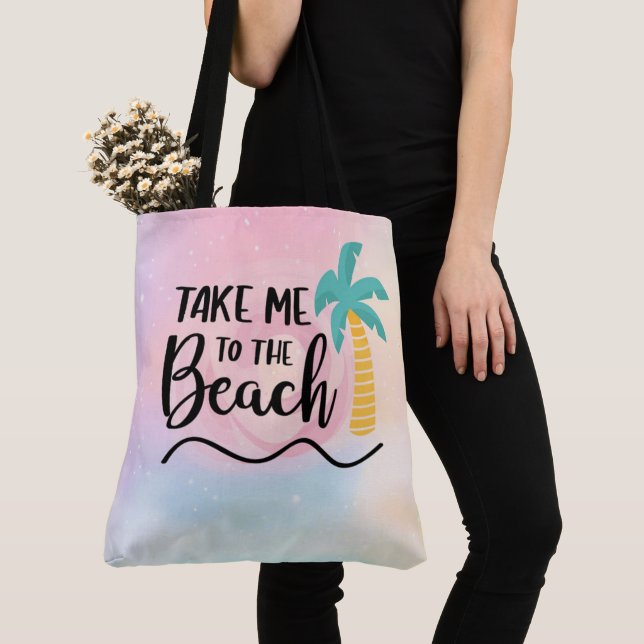 Ta mig till Beach Tote Bag Tygkasse (Närbild)