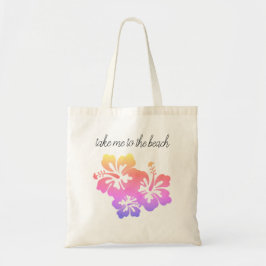 Ta mig till Beach Tropical Flower Tote Bag Tygkasse