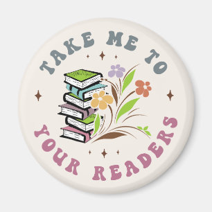 Ta mig till dina läsare: Stack of Bibliotek Bokar Magnet