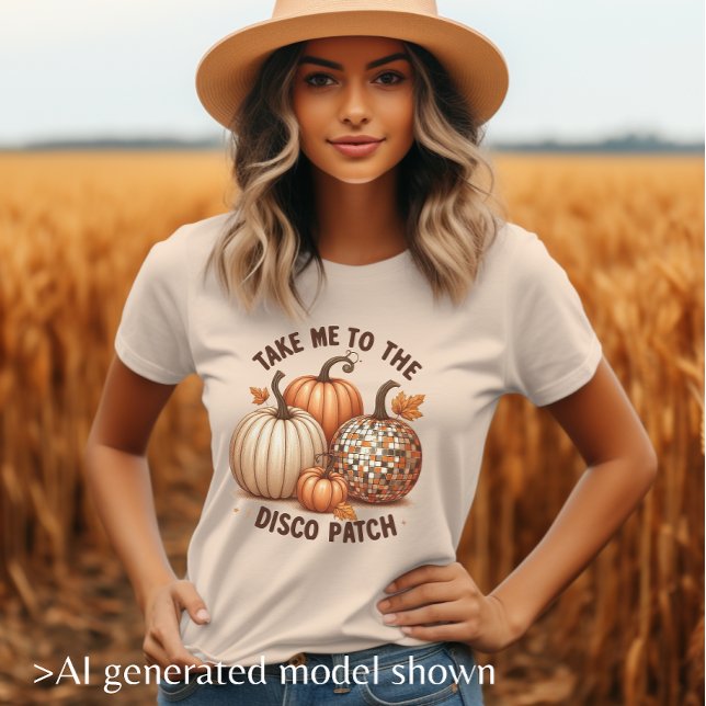 Ta mig till Disco Patch akvarell höst damer T Shirt (Take me to the Disco Patch watercolor fall ladies Tri-Blend Shirt)