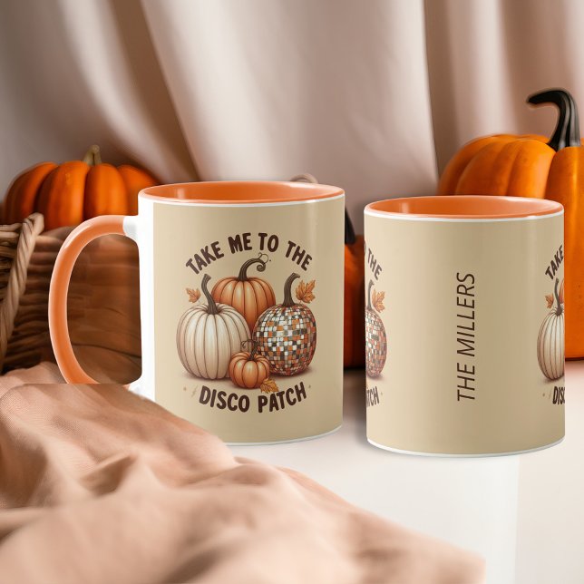 Ta mig till Disco Patch Autumn färg anpassningsbar Mugg (Take me to the Disco Patch Autumn color custom Mug)