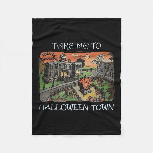 Ta mig till Halloween Town Halloween Costume Fleecefilt (Framsidan)