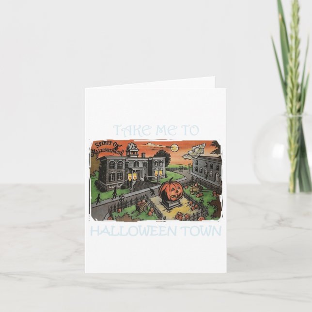 Ta mig till Halloween Town Halloween Costume Kort (Framsida)
