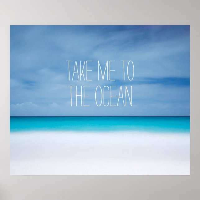 Ta mig till havsstrandens inspirationcitat poster (Framsidan)