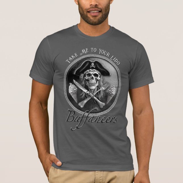 "Ta mig till Lido" Buffet Pirat T Shirt (Framsida)