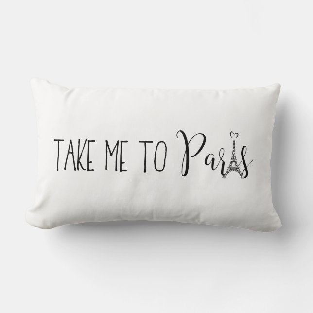 "Ta mig till Paris" Lumbar Pillow Lumbarkudde (Framsida)
