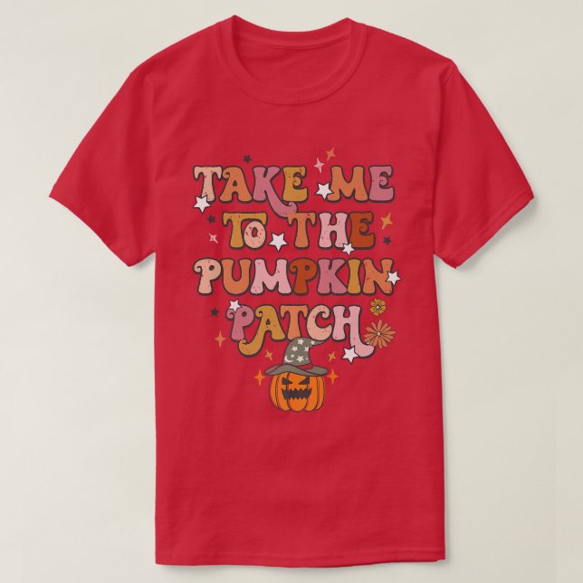 Ta mig till Pumpkin Patch Farm House Hej Fall T Shirt (Design framsida)