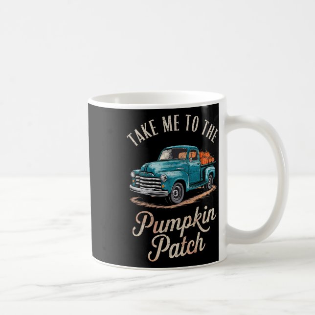 Ta mig till Pumpkin Patch Lastbil höstfack Kaffemugg (Höger)
