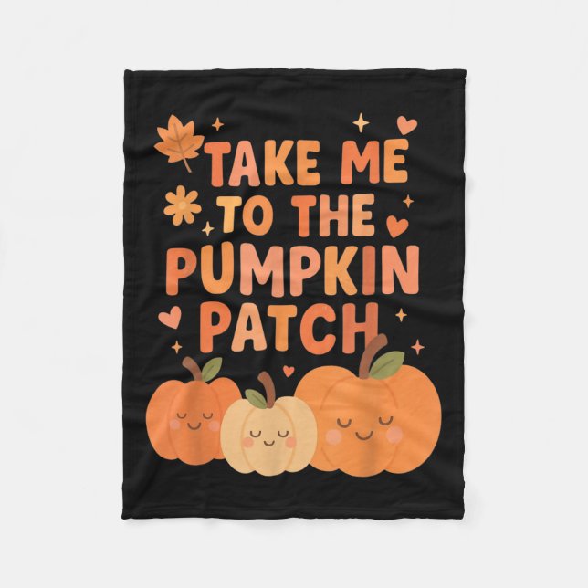 Ta mig till Pumpkin Patch Småbarn-falldockan Fleecefilt (Framsidan)