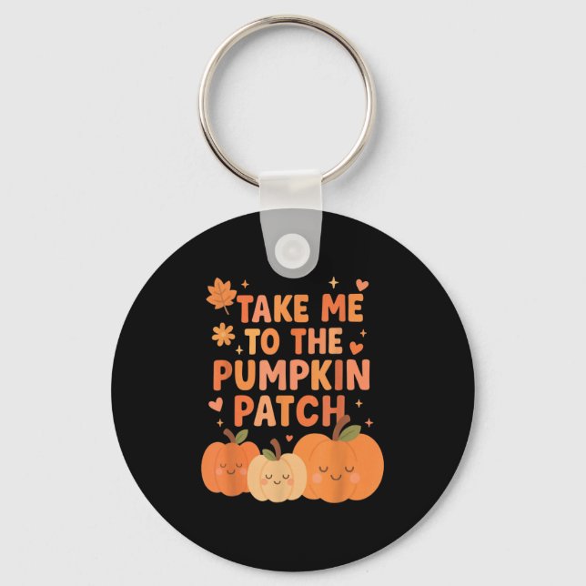 Ta mig till Pumpkin Patch Småbarn-falldockan Nyckelring (Framsida)