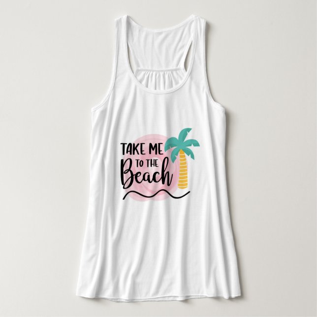 Ta mig till strandens Tanktop Linne Med Racerback (Design framsida)