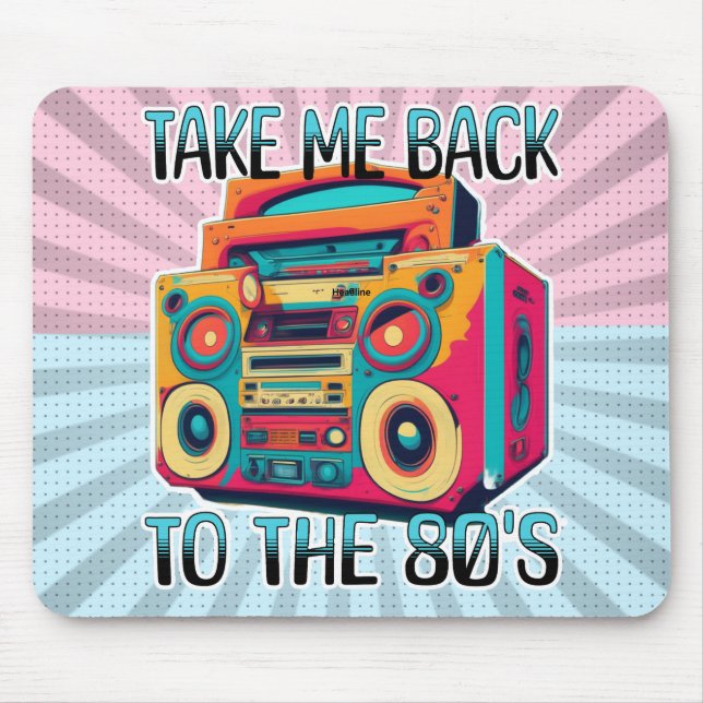 Ta mig tillbaka till 80-talet | Retro Vibe Musmatta (Framsidan)