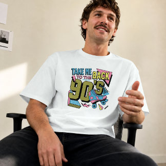 Ta mig tillbaka till 90-talet Retro rullskridsko T Shirt
