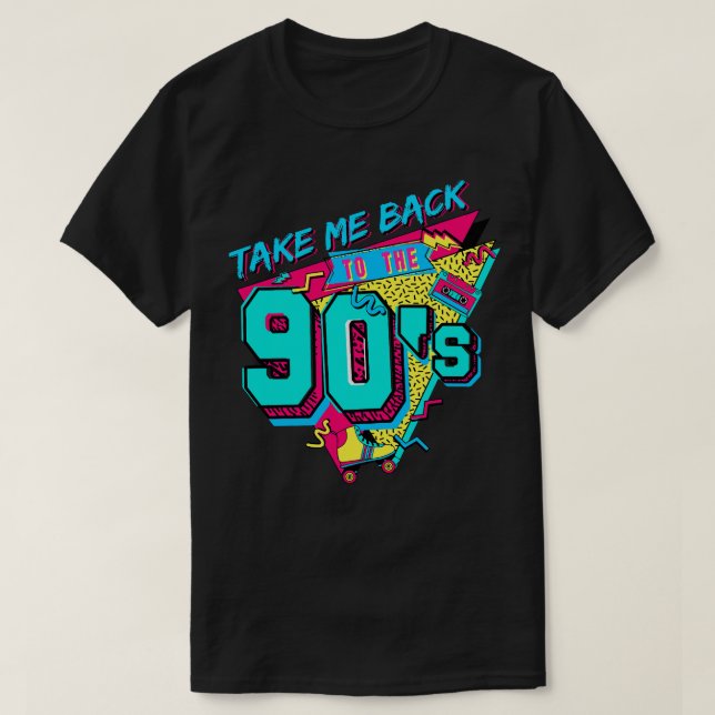 Ta mig tillbaka till 90-talets retro-gamla, roliga t shirt (Design framsida)