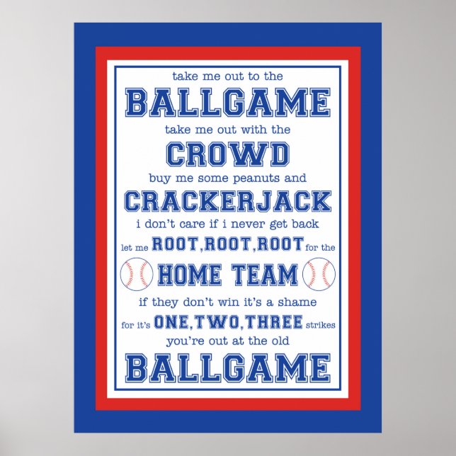 Ta mig ut till Ballmatch, Baseball Poster (Framsidan)